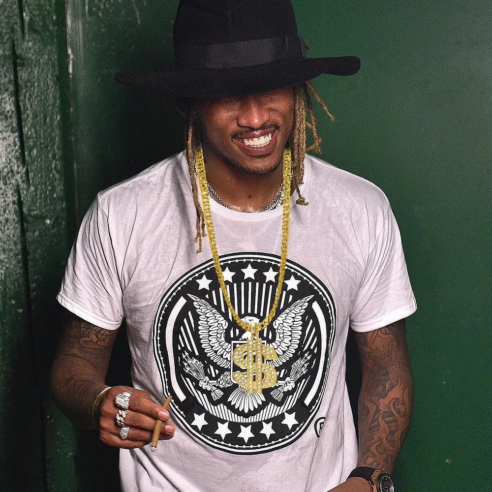 Gold Chain with Dollar Sign, Fake Gold Chain, Gold Money Chains for Men, 80 90s Hip Hop Gold Digger Costume Accessories, Hip Hop Jewelry Pendant Necklace