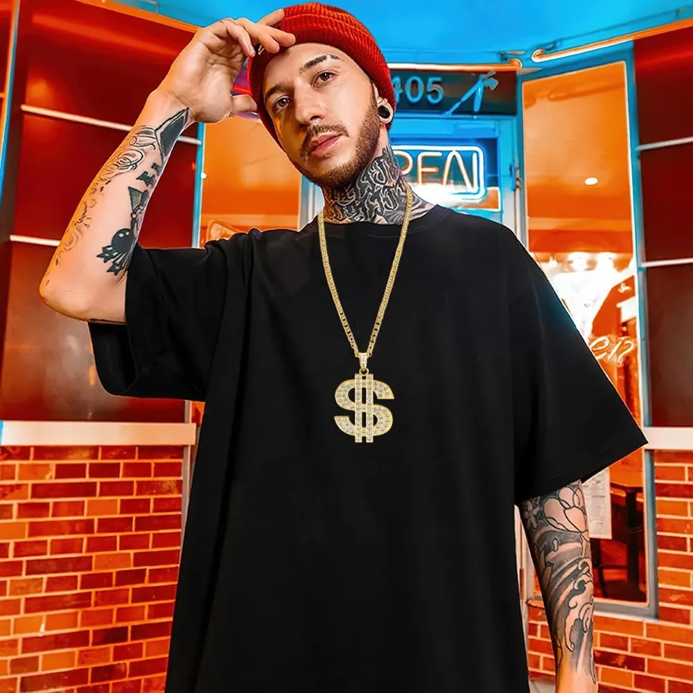 Gold Chain With Dollar Sign Pendant Necklace - Hip Hop Money Chain