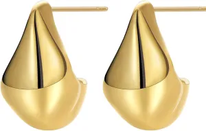 Gold Hoop Earrings for Women, Chunky Gold Hoop Earrings for Sensitive Ears Hypoallergenic