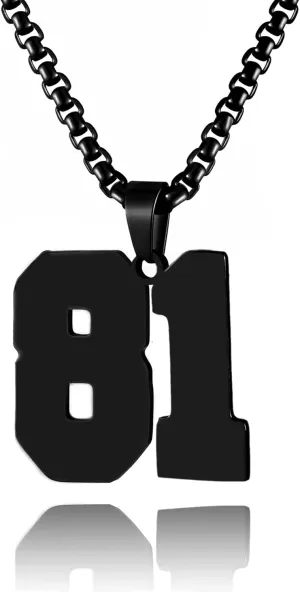 Gold Number Necklace for Men,Stainless Steel Athletes Number Chain Charm Pendant Personalized Sports Jewelry for Boy Basketball Baseball Football Ice Hockey
