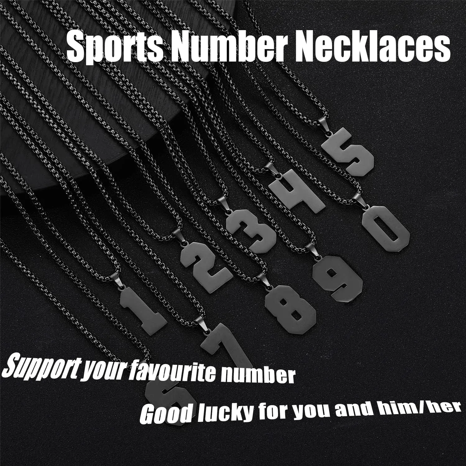 Gold Number Necklace for Men,Stainless Steel Athletes Number Chain Charm Pendant Personalized Sports Jewelry for Boy Basketball Baseball Football Ice Hockey