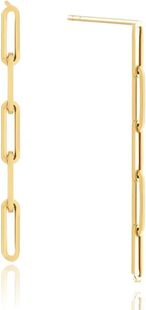 Gold Paperclip Link Chain Earrings for Women, 14K Gold Drop Dangle Earrings Cute Rectangle Earrings Trendy Hoop Earrings for Women Dainty Drop Earrings