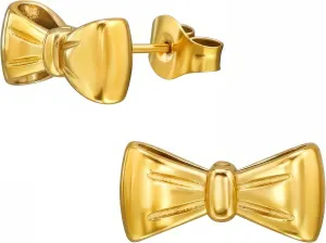 Gold-Plated Bow Stainless Steel Stud Earrings, Dainty Cartilage Piercing Jewelry