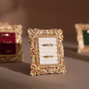 Gold Ring Organizer Vintage Jewelry Display Frame Diamond Holder Photography Prop Wedding Decor Engagement Gift For Her Daughter BirthdayMother Day Gift