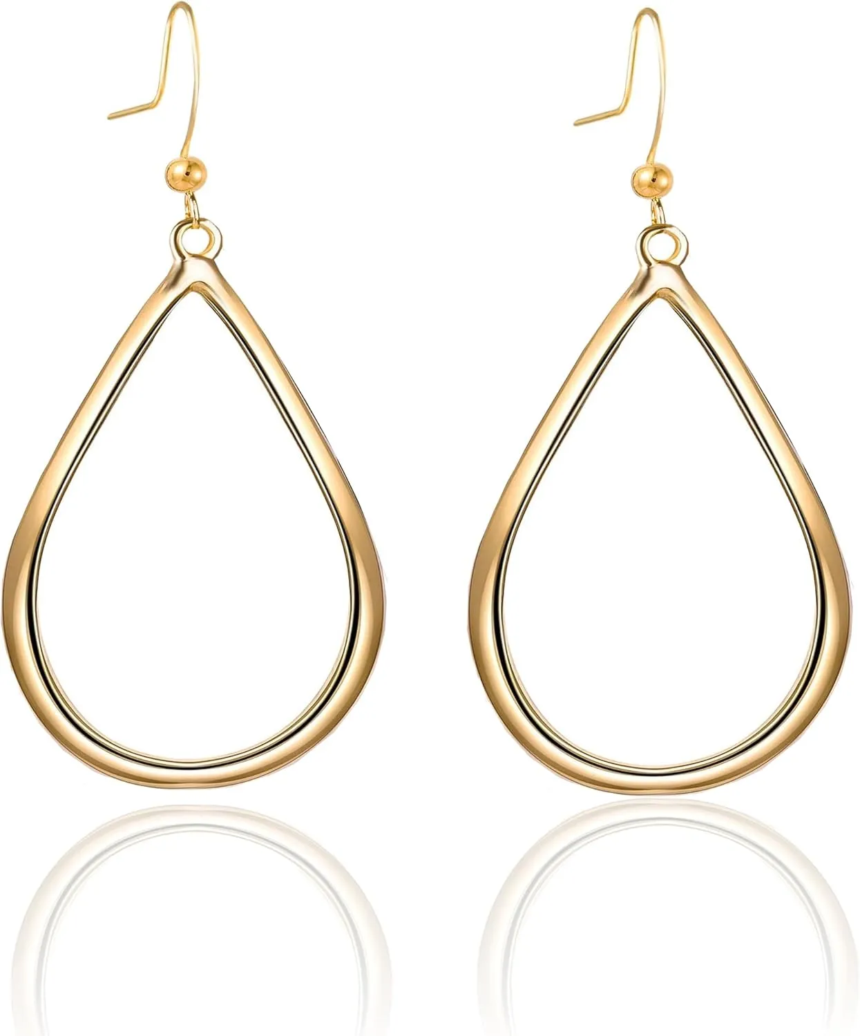 Gold Teardrop Drop Earrings for Women Simple Gold Dangle Earrings Hypoallergenic Jewelry for Daily Wear, Parties