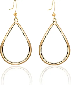 Gold Teardrop Drop Earrings for Women Simple Gold Dangle Earrings Hypoallergenic Jewelry for Daily Wear, Parties