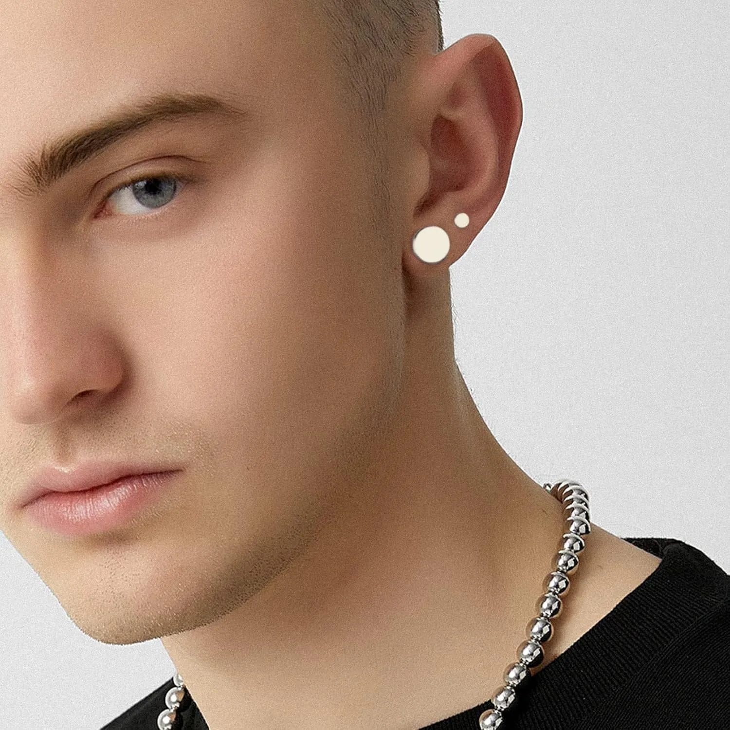 GoldChic Jewelry Earrings Sets for Men, Womens Stainless Steel Earrings Pack 3-12Pairs, Classic Design Bar/Hexagon/Geometric/Round Stud Earring Punk Ear Piercing Studs