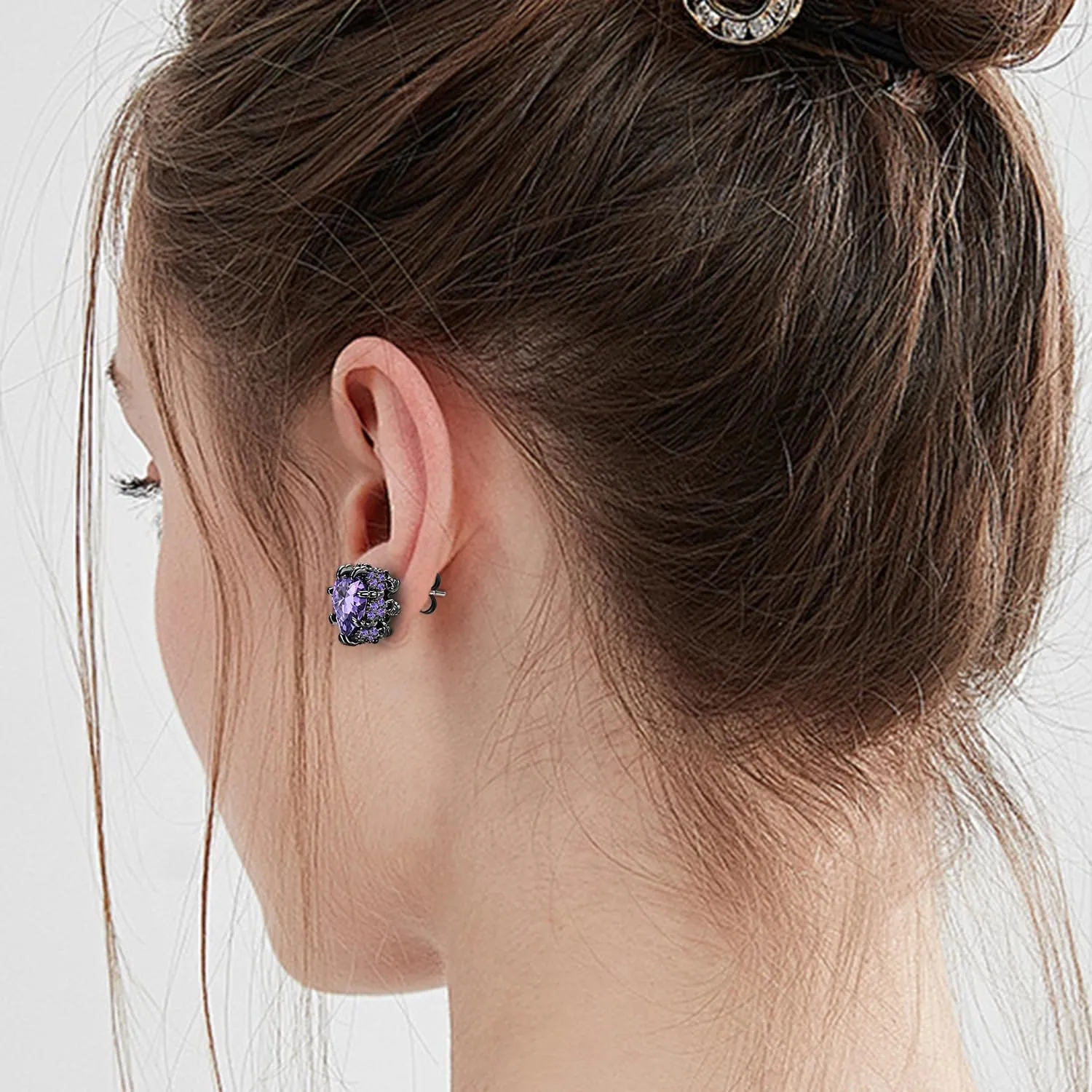 Gothic jewelry Skull Studs Earrings Halloween Punk Black Party Cosplay Earrings for Women Vampire Accessories Valentine's Day Gift