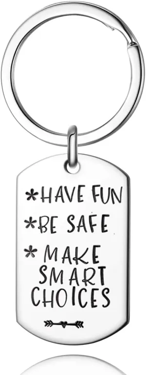 Graduation Gifts Teenage Driver Keychain Personalized Sweet 16 Birthday Drive Safe Have Fun Teen Gift