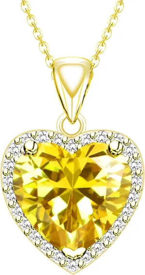 GZWHD Love Heart Pendant Necklaces for Women Girls Cubic Zirconia Birthstone Gift Valentine's Day/Mother's Day/Christmas/Anniversary/Birthday Gift for Mother/Wife/Friend/Daughter/Lover Wedding/Prom/Party Necklace Pendant