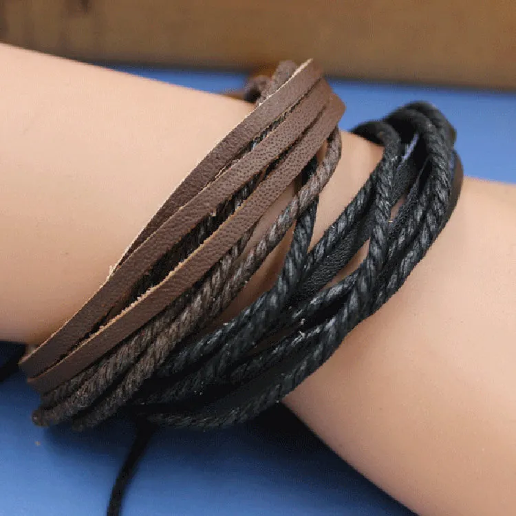 Hand-Woven Casual Simple Men's And Women's Fashion Leather Bracelet