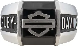 Harley-Davidson Men's Outline B&S Collegiate Style Ring - Stainless Steel