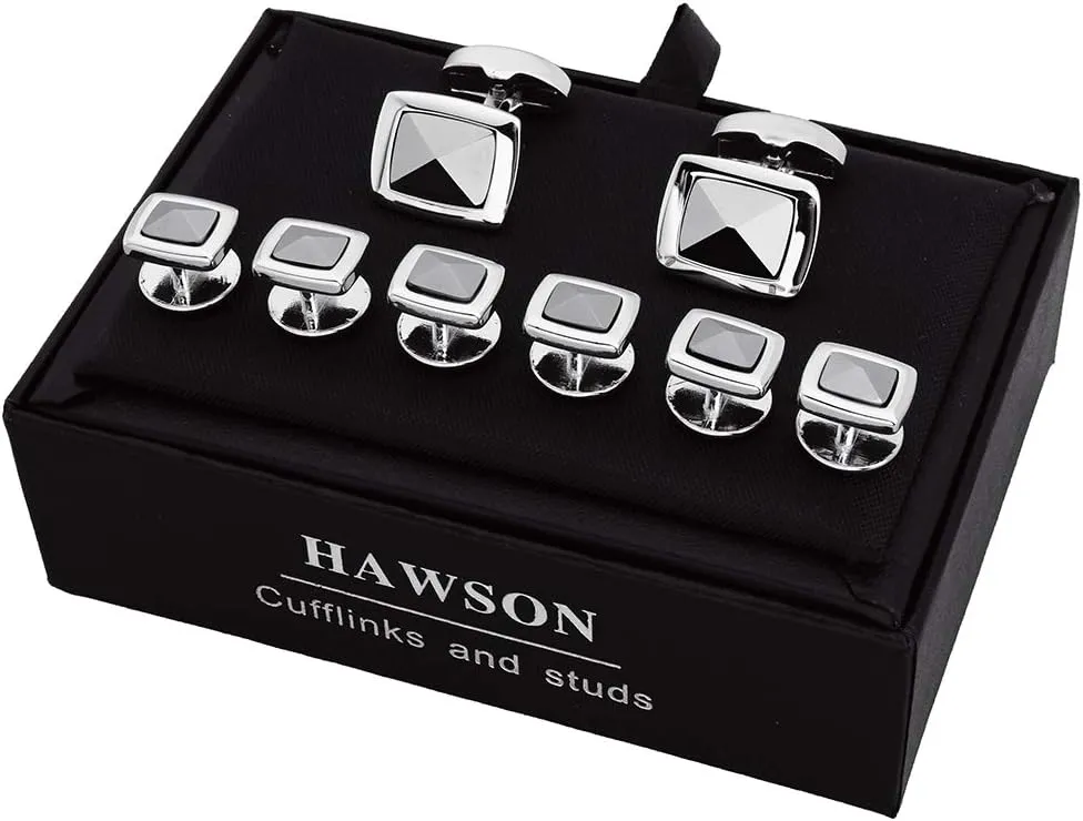 HAWSON Cufflinks and Tuexdo Studs for Men, Novelty Gifts for Him, Spider Owl Lips Cuff Links, Mens Jewelry or Accessories, Designed