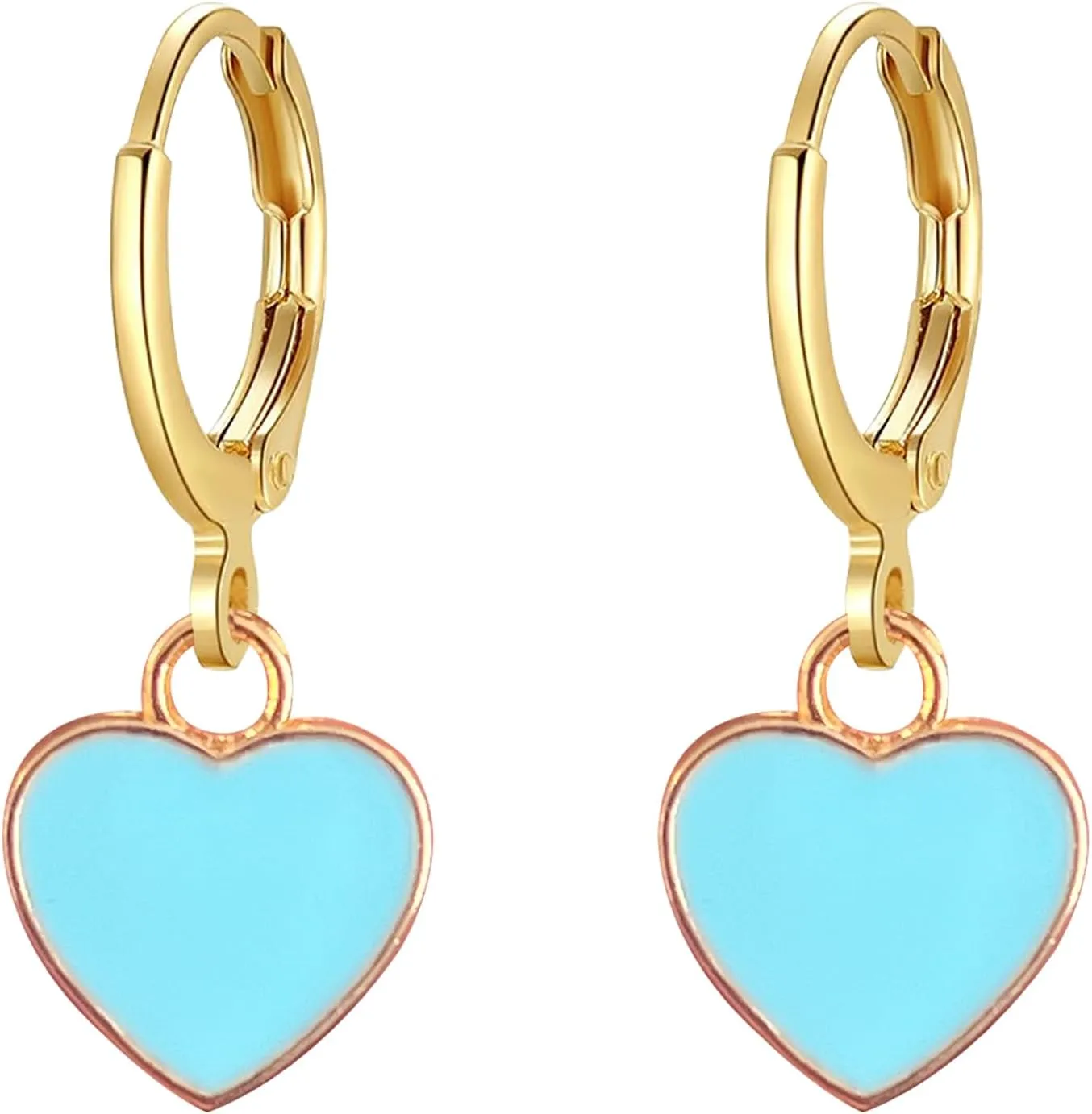 Heart Hoop Earrings for Women Minimalist Sweet Love Heart Hoop Huggie Earrings