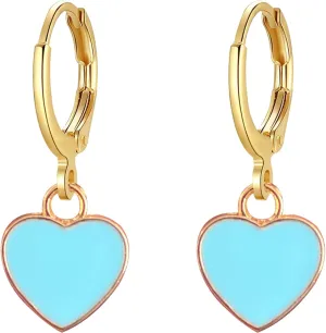 Heart Hoop Earrings for Women Minimalist Sweet Love Heart Hoop Huggie Earrings