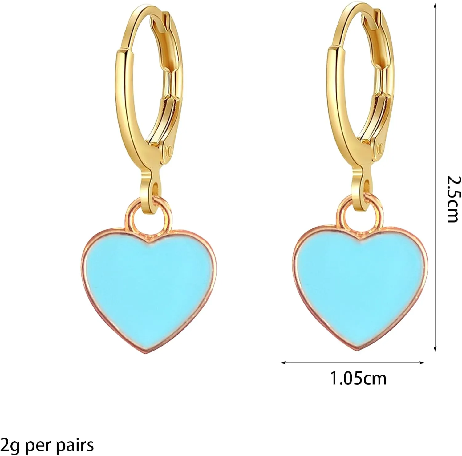 Heart Hoop Earrings for Women Minimalist Sweet Love Heart Hoop Huggie Earrings