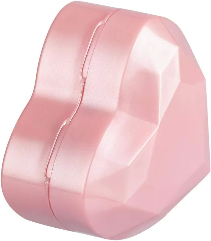 Heart Shaped Ring Gift Box with LED Light, Velvet Earrings Jewelry Case with Light, Jewellry Display Box for Wedding, Engagement, Proposal, Birthday and Anniversary (Pink)