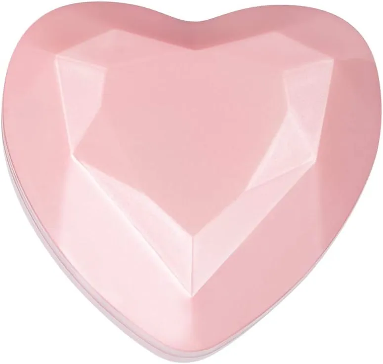 Heart Shaped Ring Gift Box with LED Light, Velvet Earrings Jewelry Case with Light, Jewellry Display Box for Wedding, Engagement, Proposal, Birthday and Anniversary (Pink)