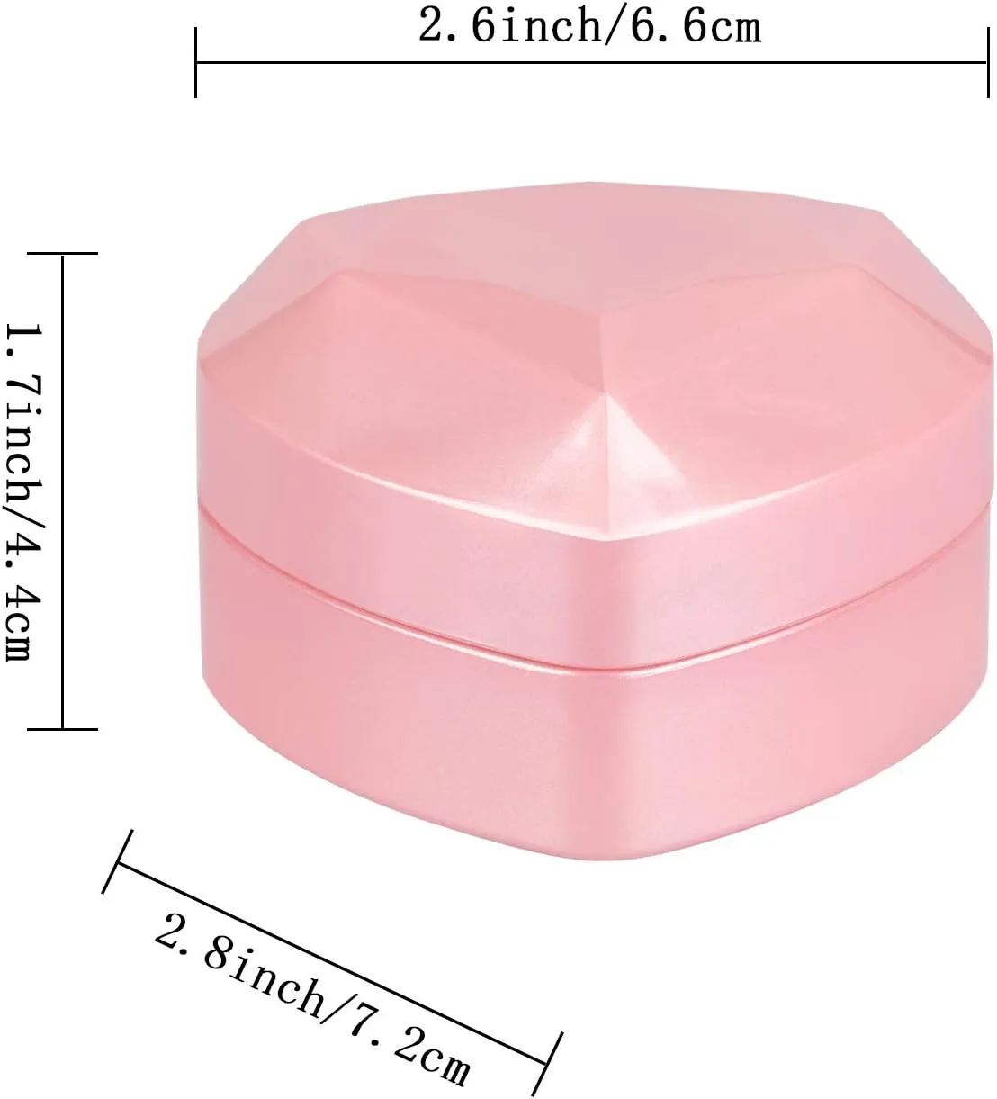 Heart Shaped Ring Gift Box with LED Light, Velvet Earrings Jewelry Case with Light, Jewellry Display Box for Wedding, Engagement, Proposal, Birthday and Anniversary (Pink)