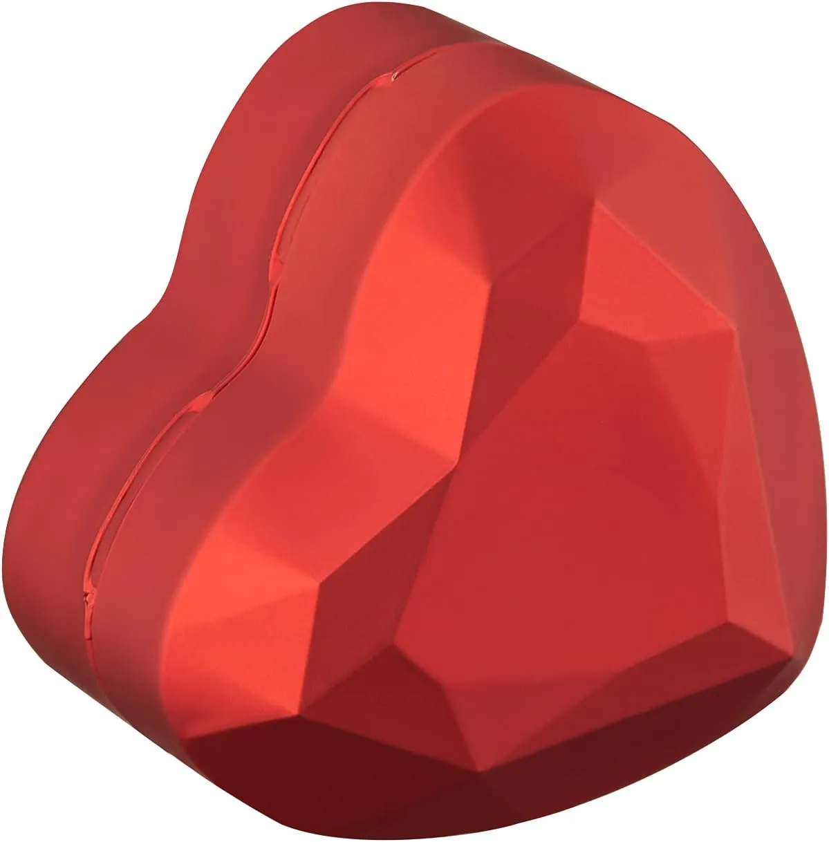 Heart Shaped Ring Gift Box with LED Light, Velvet Earrings Jewelry Case with Light, Jewellry Display Box for Wedding, Engagement, Proposal, Birthday and Anniversary (Red)