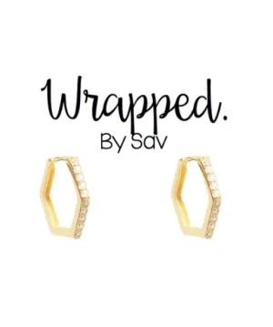 Hexagon Huggies - Gold