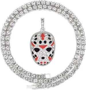 HH BLING EMPIRE 14k Gold Silver Plated Hip Ho Rapper Pendant Chain Necklace for Men, Iced Out Diamond King Pendant with Rope Tennis Chains 22 Inch