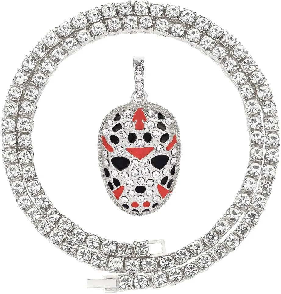 HH BLING EMPIRE 14k Gold Silver Plated Hip Ho Rapper Pendant Chain Necklace for Men, Iced Out Diamond King Pendant with Rope Tennis Chains 22 Inch