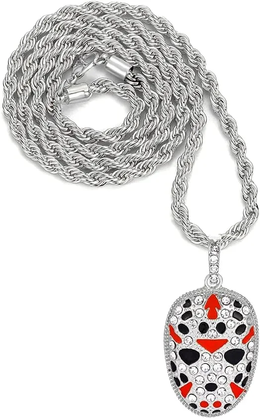 HH BLING EMPIRE 14k Gold Silver Plated Hip Ho Rapper Pendant Chain Necklace for Men, Iced Out Diamond King Pendant with Rope Tennis Chains 22 Inch