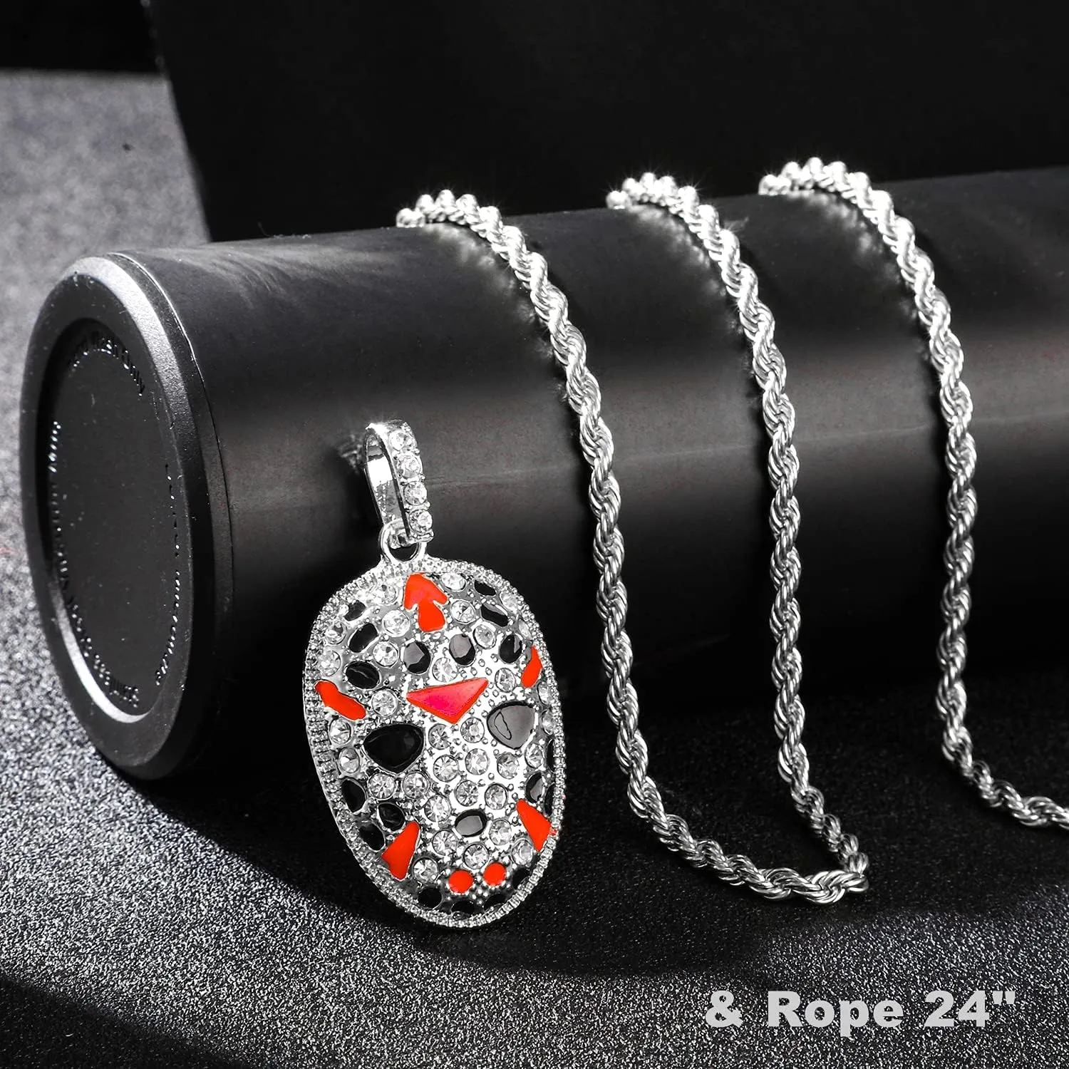 HH BLING EMPIRE 14k Gold Silver Plated Hip Ho Rapper Pendant Chain Necklace for Men, Iced Out Diamond King Pendant with Rope Tennis Chains 22 Inch