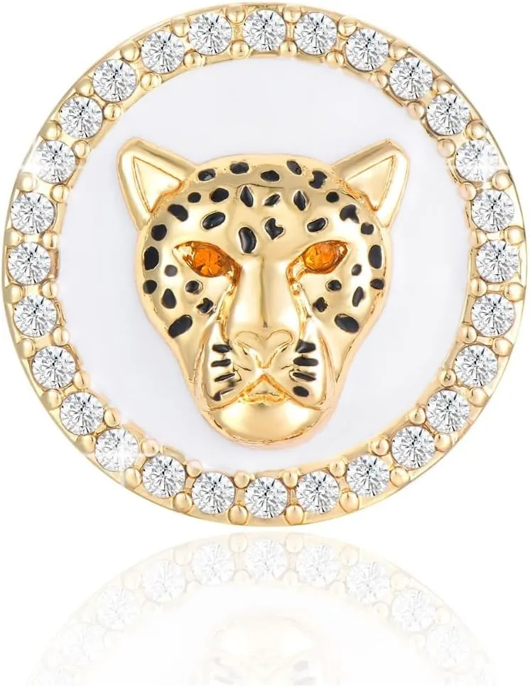 Hip Hop Gold Adjustable Leopard Head Ring Statement Colorful Enamel Stretch Crystal Panther Finger Rings Cocktail Costume Club Party Jewelry