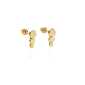 Hoberta Real 14k solid Round Yellow Gold Multi Circle Stud Earrings with Screw back for Women Girls Men for Sensitive ears Small & Minimalist Dot Studs Jewelry for Gifts
