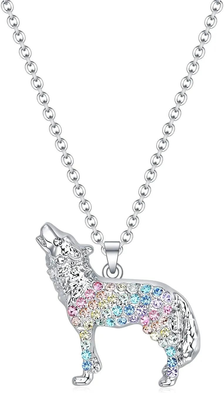 Horse Wolf Giraffe Dinosaur Necklace Gifts,Flamingo Elephant Sloth Llama Mermaid Necklaces Jewelry for Women