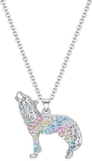 Horse Wolf Giraffe Dinosaur Necklace Gifts,Flamingo Elephant Sloth Llama Mermaid Necklaces Jewelry for Women
