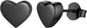 Hypoallergenic Black Heart Earrings for Women  925 Sterling Silver Posts, Delicate & Classic Design (with Gift Box & Pouch)