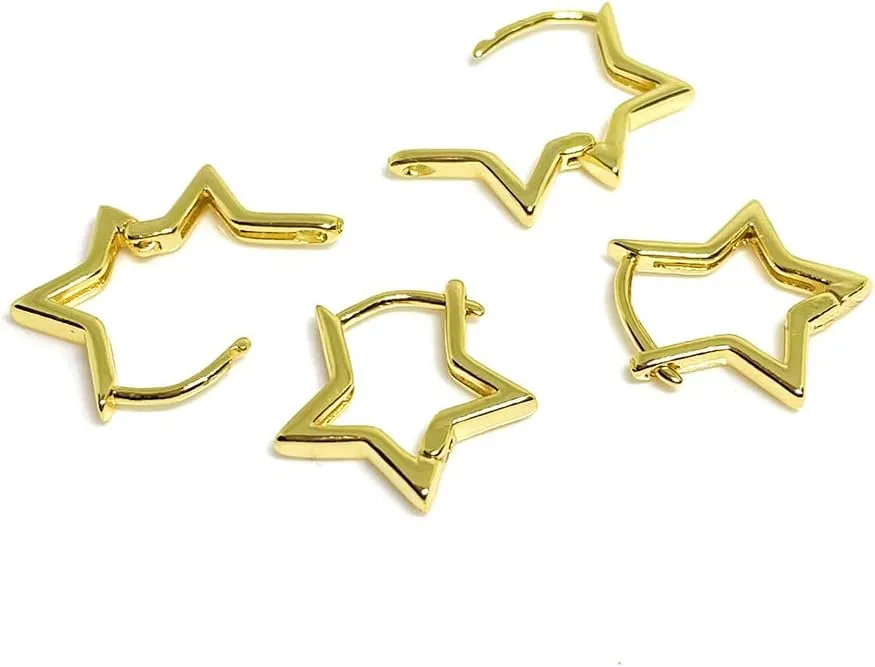 Hypoallergenic Small Star Huggie Earrings for Women 18K Gold/Platinum Plated Cute Girls' Studs Star Small Hoop Earrings for Women Teen Girls Cute Hypoallergenic Placated White Gold Daily Dainty Huggie Earring