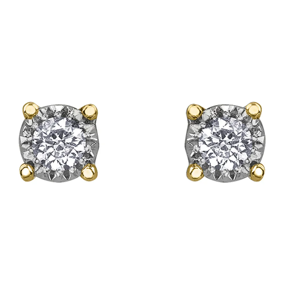 Illusion Set Diamond Stud Earrings