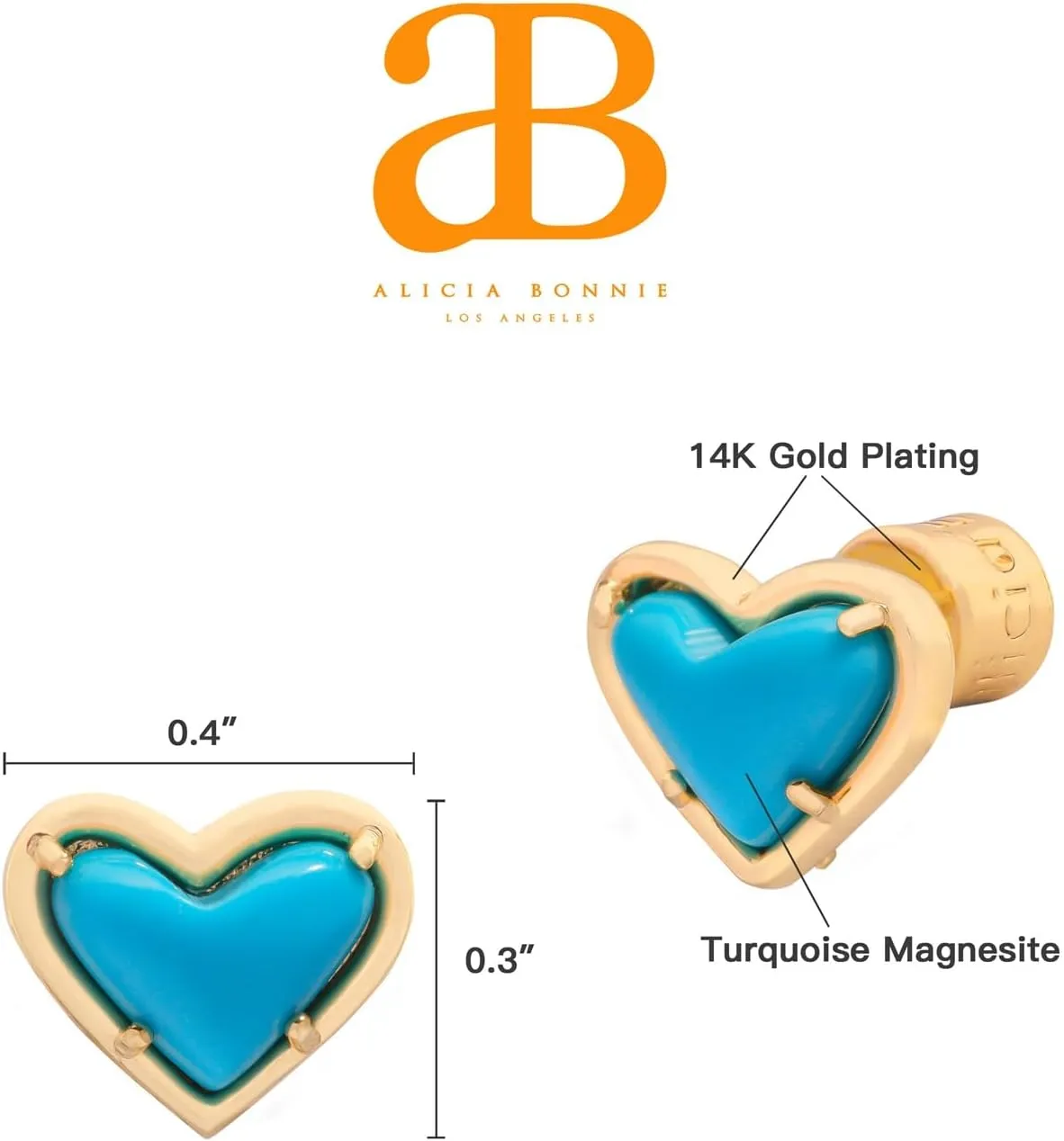 In-Love Delicate Stud Earrings - 14K Gold Plated Elegance for Everyday Wear