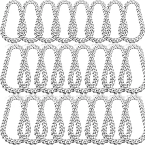 Inbagi 24 Pcs Big Chunky Faux Rapper Chain for 80s 90s Punk Style Halloween Costume, 32 Inches Long