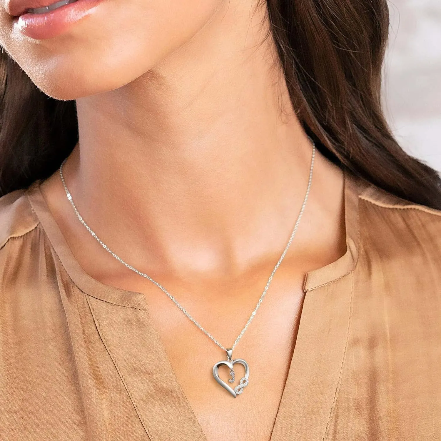Infinity Heart Necklaces for Women, S925 Sterling Silver Initial Necklace Womens Jewelry Mothers Day Gifts Girls Valentines Gifts for Her Christmas Birthday Gifts for Women Mom Wife Girlfriend