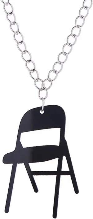 Interesting Folding Chair Necklace, Acrylic Chair Mini Chair Pendant Necklace for Women Novelty Jewelry Gifts