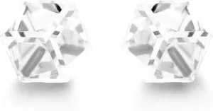 Iris Clear Crystal Stud Earrings - 6mm Cubic Cut, Genuine Crystals, Hypoallergenic, Tarnish-Free Stainless Steel