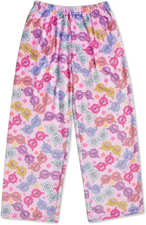 iscream Big Girls Silky Soft Fun Print Plush Fleece Pants - Twist and Shout Collection