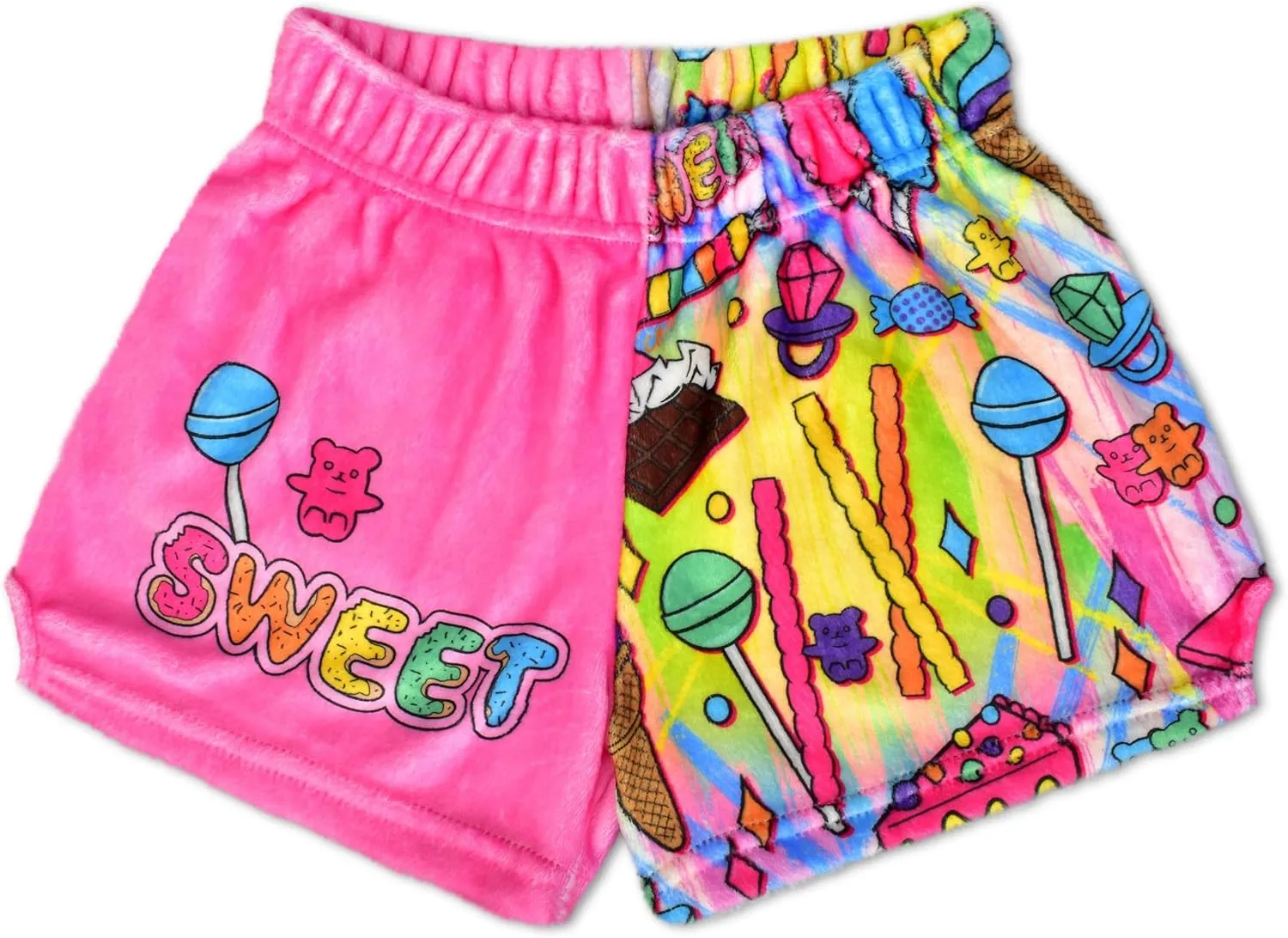 iscream   Corey Paige Designs Big Girls Fun Print Silky Soft Plush Shorts - Live Boldly Collection