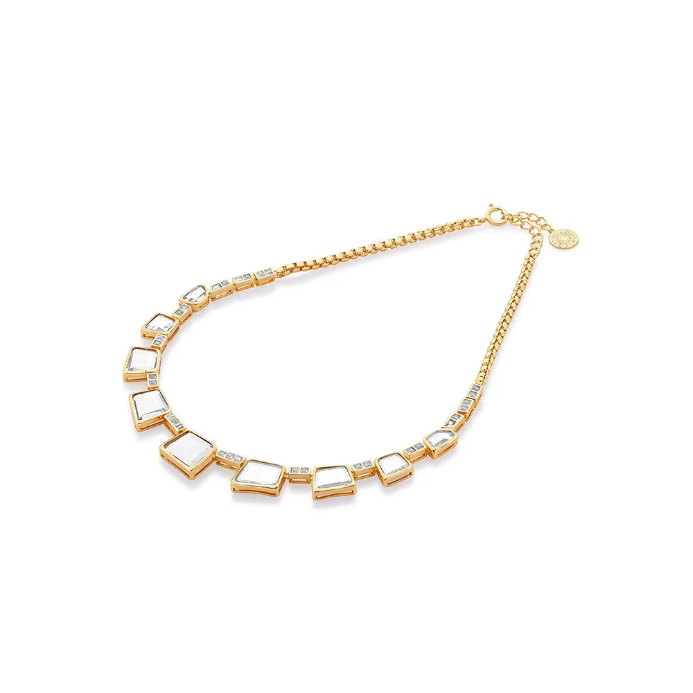 Isharya Fete Mirror Collar Necklace In 18Kt Gold Plated