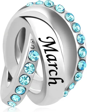 Jan-Dec Birthstones Gift Charm Compatible with Pandora Charms Bracelets Cubic Zirconia Necklaces Pendants Present Family Christmas Anniversary Daughter Sister