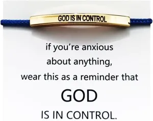 JczR.Y God Is In Control Bracelet Stainless Steel Tube Inspirational Bracelet Adjustable Handmade Braided Wrap Tube God Bracelet for Women Men Couple Friendship Bracelet BFF Jewelry Gifts