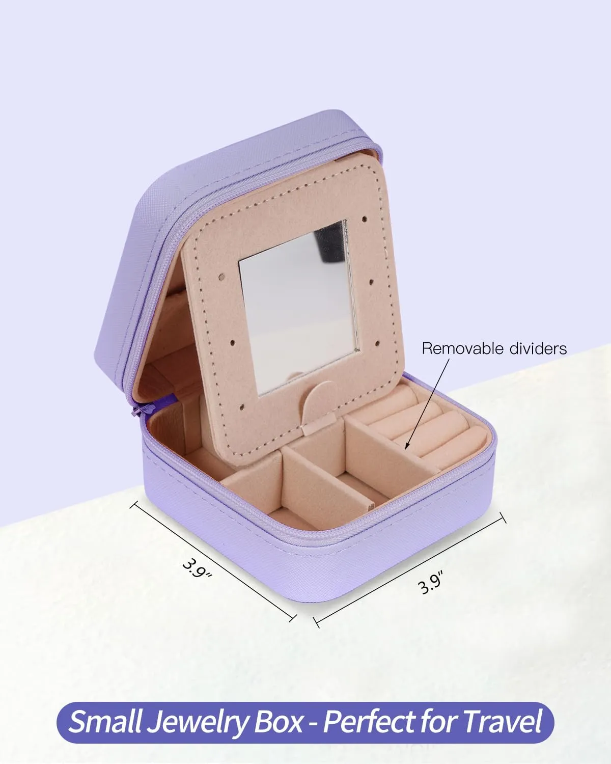 Jewelry Case Fashion Travel Jewelry Box - 2024 Christmas Gifts Idea,Gifts for Girls,Birthday Gift for Teen Girl Sister Daughter Her - Lavender Box | White B