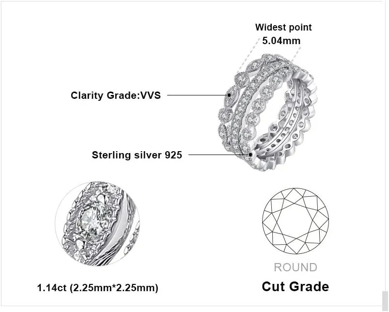 JewelryPalace 14K Gold Plated 925 Sterling Silver Rings for Women, Cubic Zirconia Promise Rings for Her, Stackable Wedding Bands Rings for Women Set Size 4-12