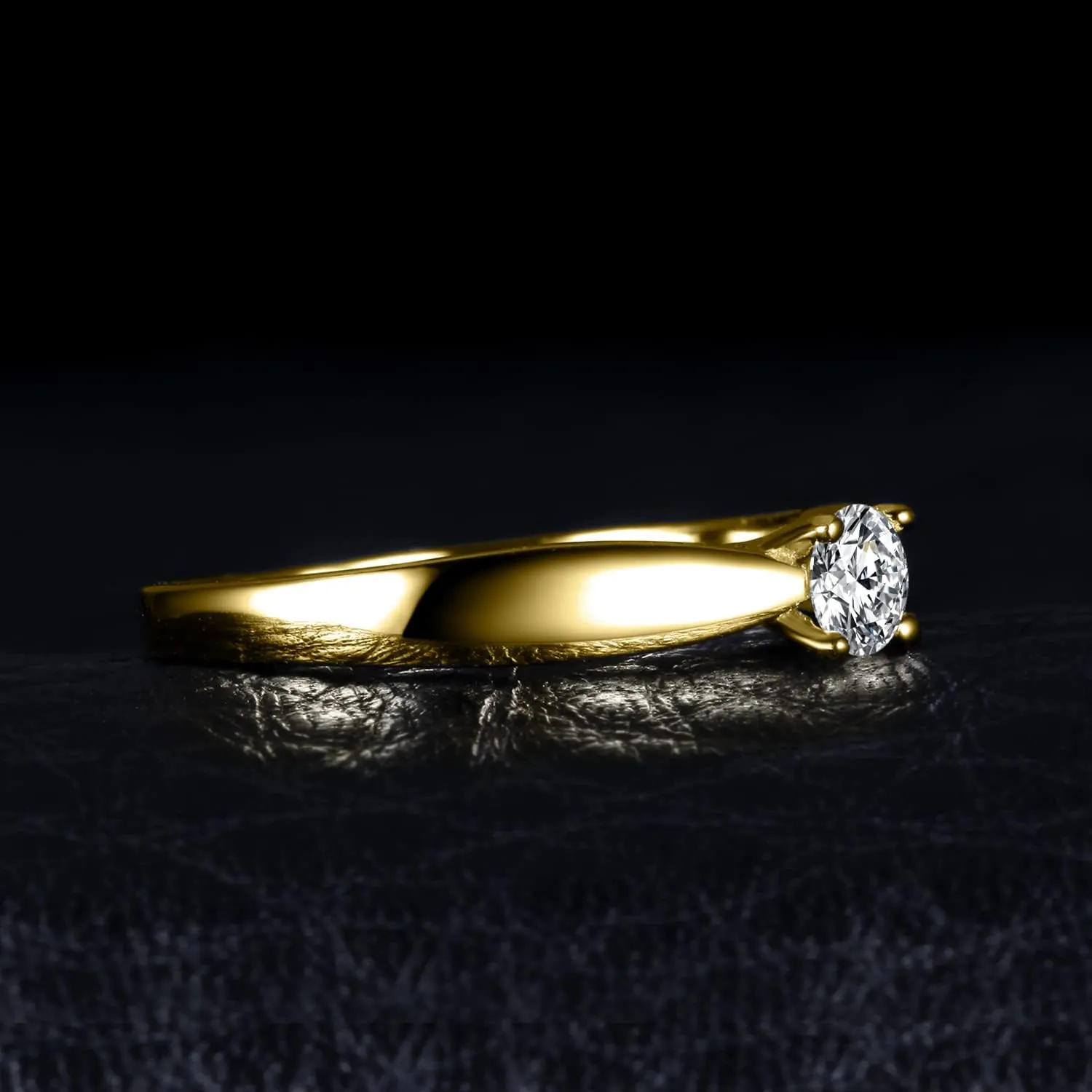 JewelryPalace Classic 0.2ct Cubic Zirconia Solitaire Engagement Rings for Women, 925 Sterling Silver Promise Ring for Her, Round Cut Simulated Diamond Anniversary Wedding Rings