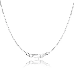 Jewlpire Solid 18K Gold Over 925 Sterling Silver Chain Necklace for Women Girls, 0.8mm Box Chain Lobster Claw Clasp-Super Thin & Strong Necklace Chain 16/18/20/22/24 Inch